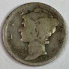 1917 D Mercury Dime Good/VG : Lower Mintage - .90 Silver Nice Coin