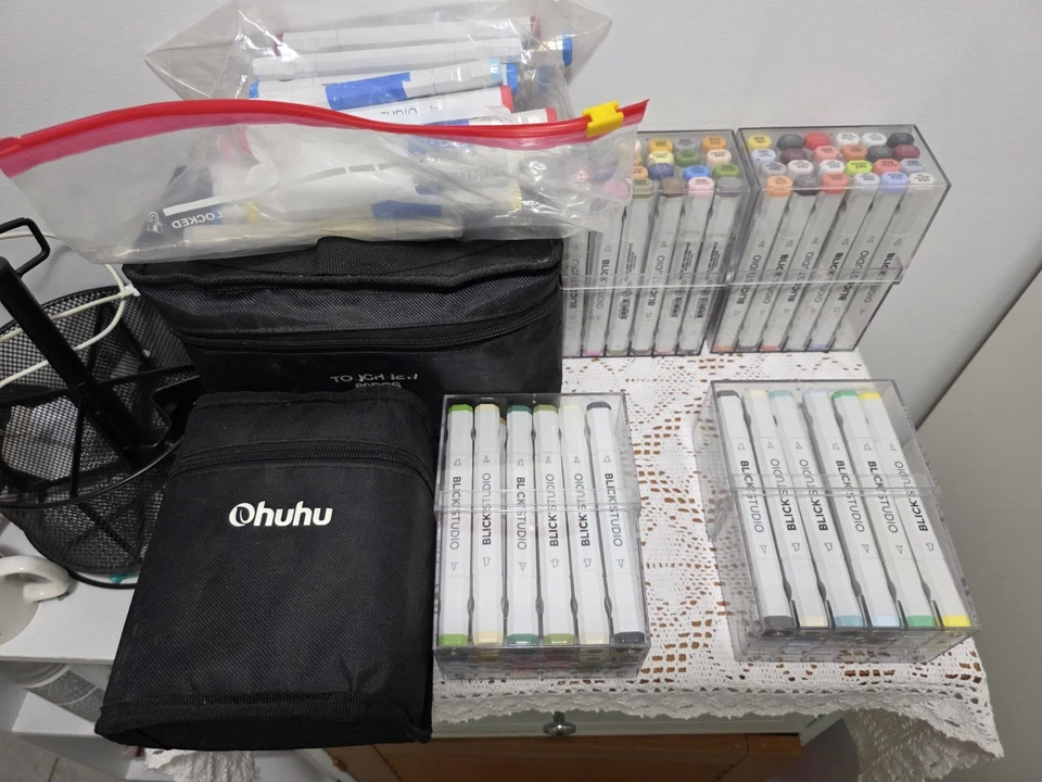 Lote de suprimentos de arte marcadores de álcool 254 marcadores com estojo Lookingstudio Ohuhu Touchnew - Imagem 4 de 4