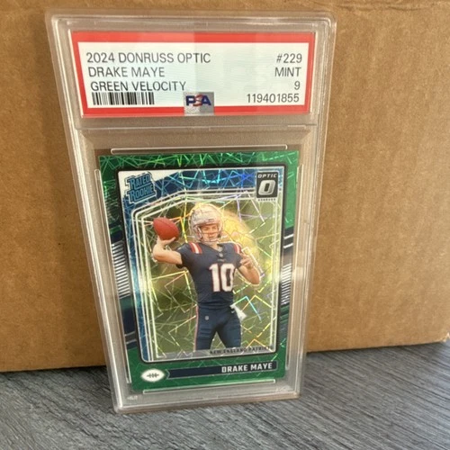 Panini Donruss Optic Rated Rookie Green Velocity Drake Maye #229 PSA 9 Patriots