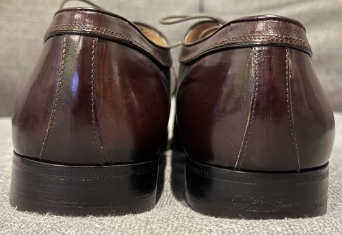 Zapatos de vestir Salvatore Ferragamo Florence punta de ala borgoña oxfords para hombre talla 9D” - Imagen 8 de 13