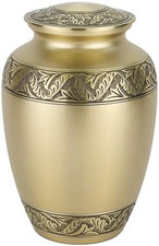 Elegant Gold Brass Cremation Urn for Ashes - Extra Large Companion Size