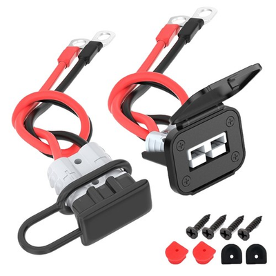 #ad 2 Pack 1.3FT 50A Battery Quick Connect Cable 8AWG Waterproof Harness Plug $29.42