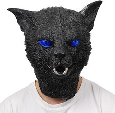 Halloween Chimp Head Mask Chimpanzee Mask Black with Fur Latex Gorilla Full Head