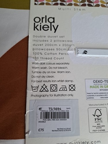 Brand New Orla Kiely Multi Stem Double Duvet Cover Set - Picture 5 of 5