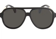 Gucci GG0463 Grey Green Polarized Pilot Men's Sunglasses GG0463S 002 58