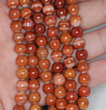 6MM RED ZEBRA JASPER GEMSTONE ROUND LOOSE BEADS 15.5"