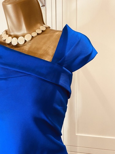 Reiss UK 14 Colbalt Blue Stretchy Bodycon Sleeveless Knee Length Occasion Dress - Picture 6 of 24