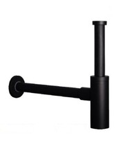 Design Sifon Flaschensifon Siphon 11/4" für Waschtisch Messing SCHWARZ MATT