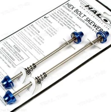 Halo Hex Key 100/135mm Blue Bolt-On Bike Skewer Set Front/Rear Road / Track Bike