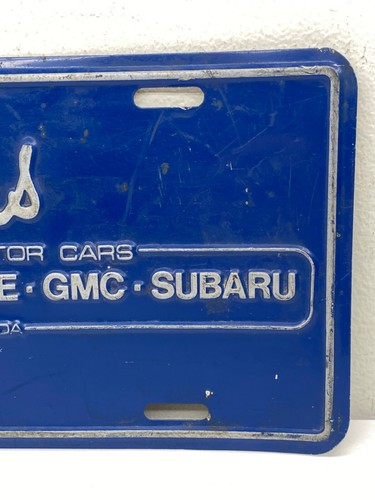 Vintage Thomas Motor Cars Pontiac Oldsmobile GMC Subaru License Plate Quincy FL - Picture 3 of 8