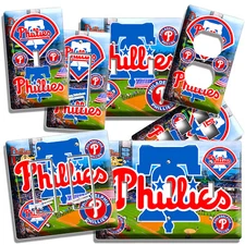PHILADELPHIA PHILLIES BASEBALL TEAM LIGHT SWITCH OUTLET GAME TV ROOM WALL PLATES