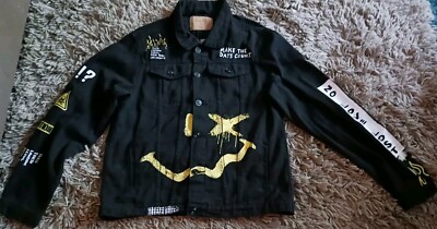Rare Rue 21 Wasted Youth Limited Edition Black Denim Jean Jacket