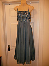 Evening Dress Bead Sequin Size 12 Essential Style Wedding Guest Cruise Blue Grey