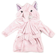 Babys Girls Elephant Robe Girls 0-9 Months Pink Polyester Fleece Bathrobe