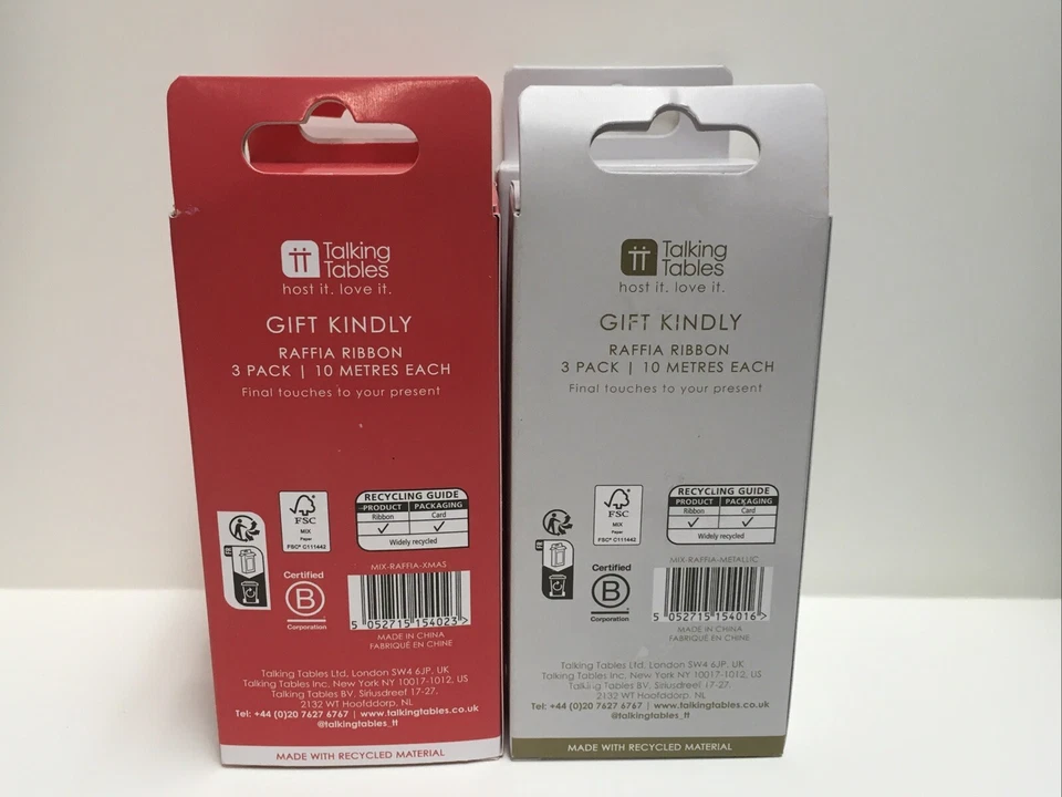 Lot of 2 same colors Raffia Ribbon Gift Kindly, Gift Wrapping 3X10 Metre each - Image 2 of 2