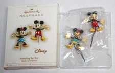 2006 Hallmark Disney Mickey & Minnie Jumping For Joy Christmas Ornament