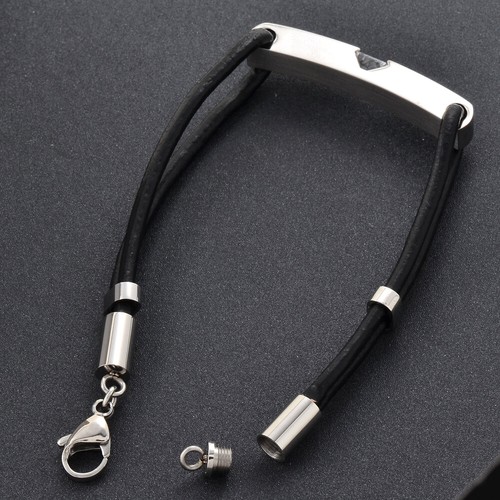 BRACCIALE UOMO CREMAZIONE GIOIELLI URNA CENERE CIONDOLO RICORDO CHARM PELLE ANIMALE DOMESTICO - Foto 28 di 44
