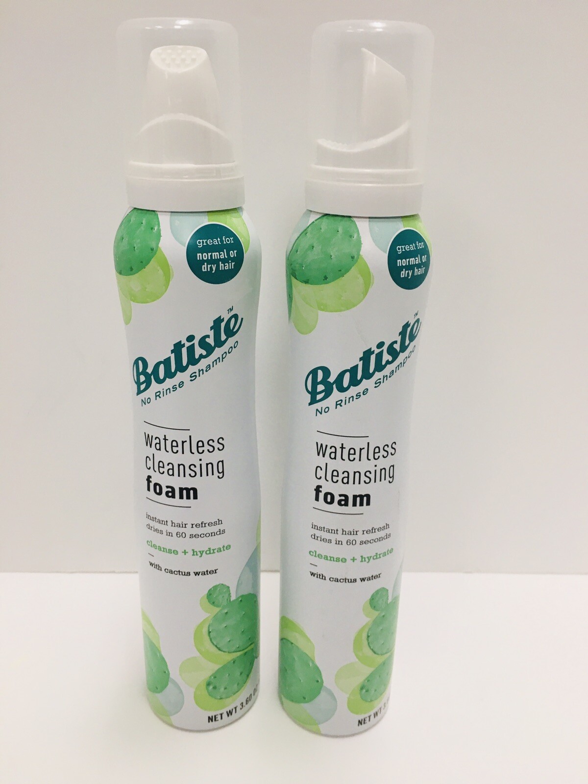 Batiste No Rinse shampoo waterless cleansing foam 3.6oz lot of 2 