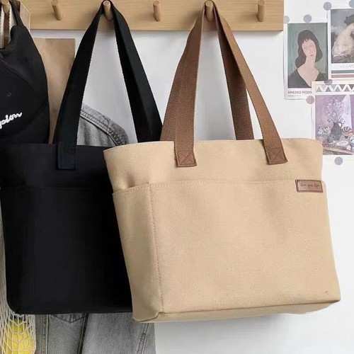 New Canvas Tote Bag For Women Large Capacity Single Shoulder Bag Student Hand-mx - Photo 2/15