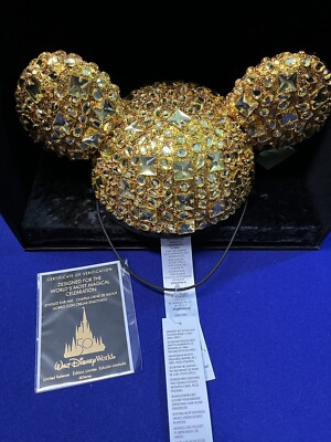 Disney Parks 50th Anniversary Luxe Logo Gold Jeweled Ear Hat  display picture 1