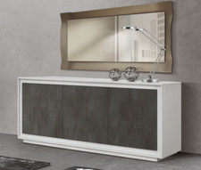 CREDENZA MADIA MODERNA 2/3 PORTE BIANCO FRASSINATO E FRONTALI IN 3 COLORI FE1846