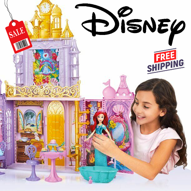 Disney Princess Castle Folding Dollhouse Accessories ft 20 Pc