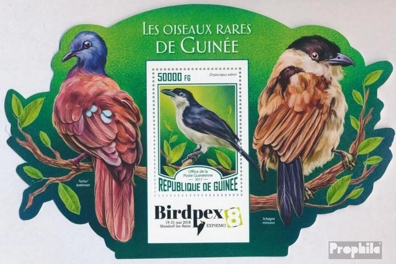 Briefmarken Guinea 2017 Mi Block 2799 postfrisch Vögel - Bild 1 von 1