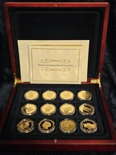 Smithsonian American Gold Classics Series 24 Piece Set 24k Gold Plated Replica 