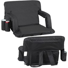 2PCS Wide Stadium Seat with Back Support Reclining Bleacher Seat with Armrests