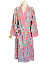 Victoria's Secret Robe S Gold Label Peach Pink Paisley Vintage
