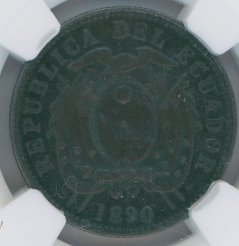 ECUADOR 1 CENTAVO 1890 H KM # 45 NGC XF DETAILS. - Picture 4 of 4