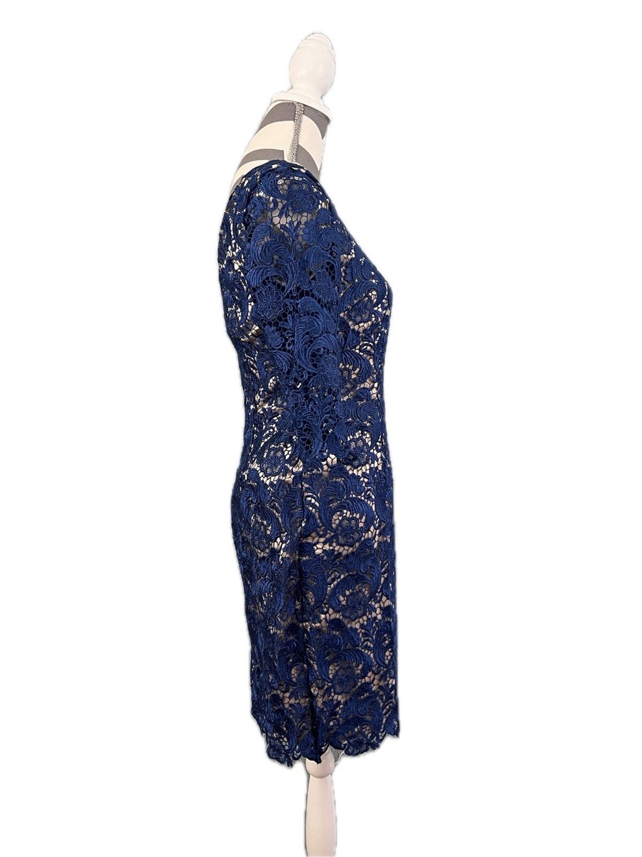 Eliza J Embroidered Lace Overlay Sheath Dress - Size 6