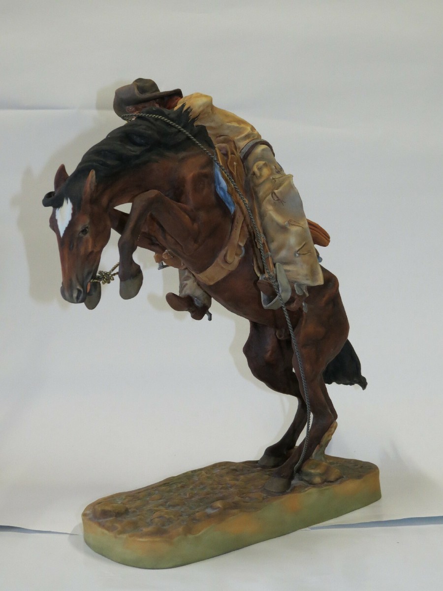 XXL Kaiser Porcelain Frederic Remington Bronco Buster PFE Early