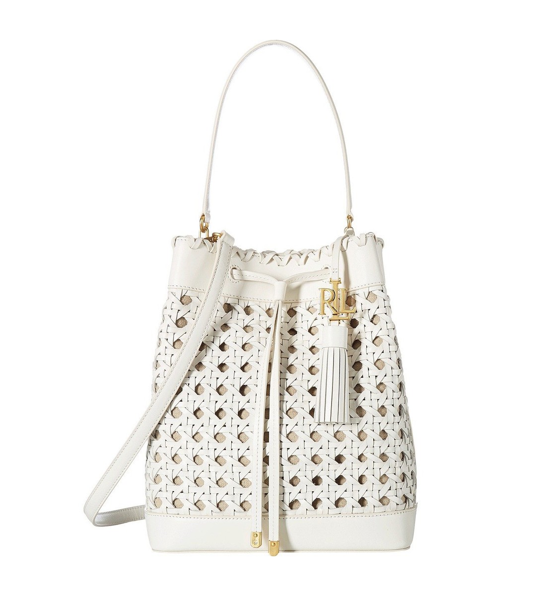 特価!Lauren Ralph Lauren Debby Drawstring Floral Appliqu Bag Lauren Ralph Lauren Port wood Debby Drawstring Bag Eggshell