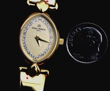 Wristwatch, Lady's, French Michel Herbelin Gold-Plate, Faux Diamonds