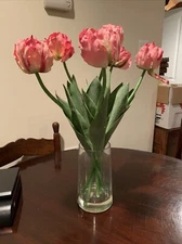 Fake Pink Tulips In Vase Excellent