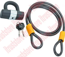 Steel Security Lawn Bike U Lock and Cable, Heavy Duty PVC Coating with 2 Key