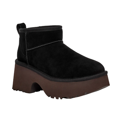 Womens UGG Classic Ultra Mini New Heights - Black Suede  display picture 3