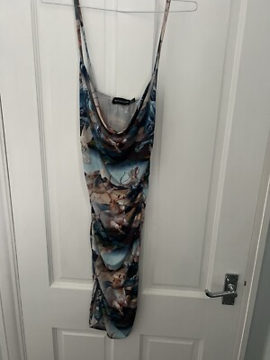 Blue Angel Print Ruched Mini Dress, Size 8 | eBay UK Blue Angel Print Ruched Mini Dress, Size 8 | eBay UK