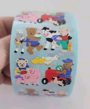 Vtg Sandylion Stickers Farm Life Bears Tractor Pig Cow Blue Back New 100 Mods