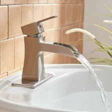 BATHLAVISH Bathroom Sink Faucet Brushed Nickel Waterfall