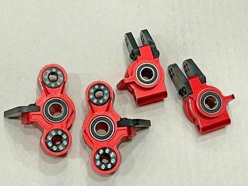 Blocco sterzo mozzo supporti anteriori e posteriori in alluminio per 1/7 Arrma Fireteam 6s rosso  - Foto 1 di 4