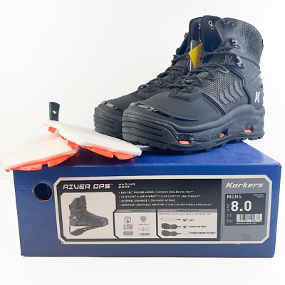 Korkers River Ops Wading Boots Mens Size with Felt Vibram