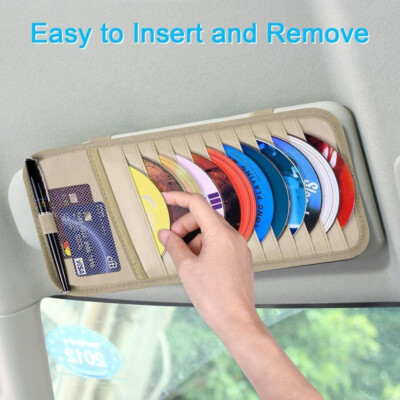 12 DISC CD ORGANIZER CAR SUN VISOR CD DVD CARD CASE STORAGE HOLDER ...
