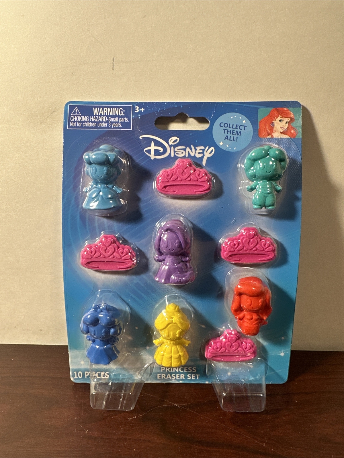 Disney Princess Eraser Set 10 Pieces 6 Princesses 4 Crowns 886144331084