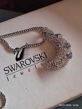 Vintage Swarovski 90s Moon Pendant 🌙 with Mix Stars Signed Swan 