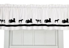 Farm Barn Animals Cows Horses Window Valance Curtain .Choice colors