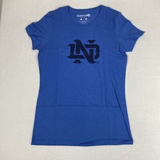 Notre Dame FIGHTING IRISH BLUE T Shirt WOMEN'SLARGE NEW WITHOUT TAG MADE IN USA