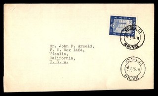 Mayfairstamps Norway 1955 Oslo to Visalia CA Cover cca_78171