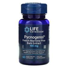 LIFE EXTENSION Pycnogenol French Maritime Pine Bark Extract 60 Vegetarian Capsul